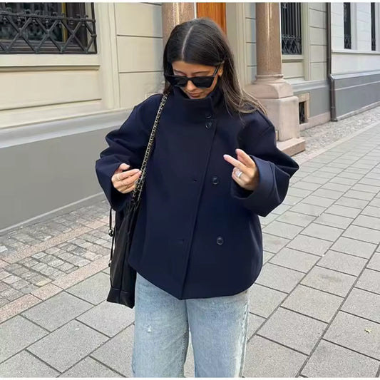 Manteau Femme Courts Élégants et Pratiques à Fermeture Double - LuxeStyle