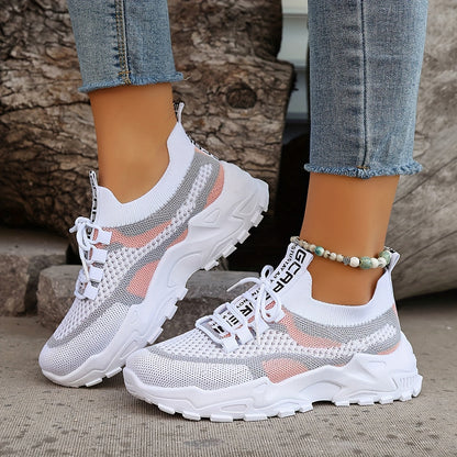 Baskets Femmes Blanc Gris Confortables