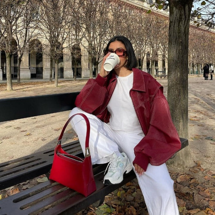 Veste zippée oversize confortable pour femme - LuxeStyle