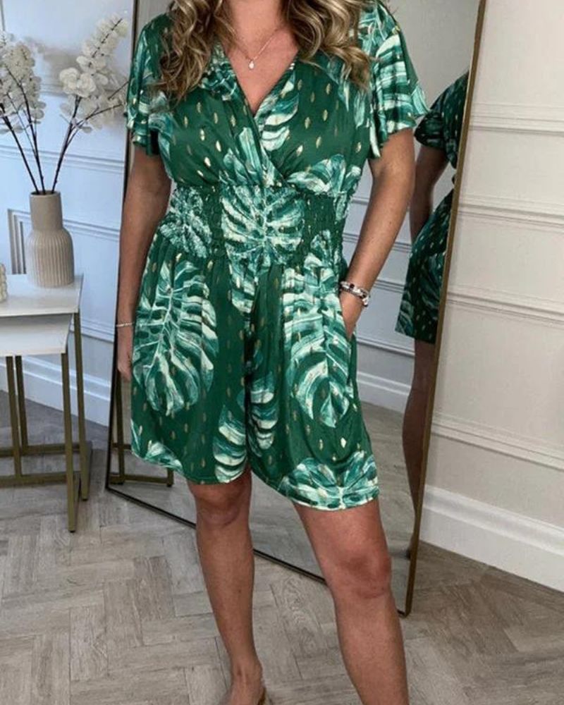 Short Femme Floral Élégant avec Poches pour Style Détendu