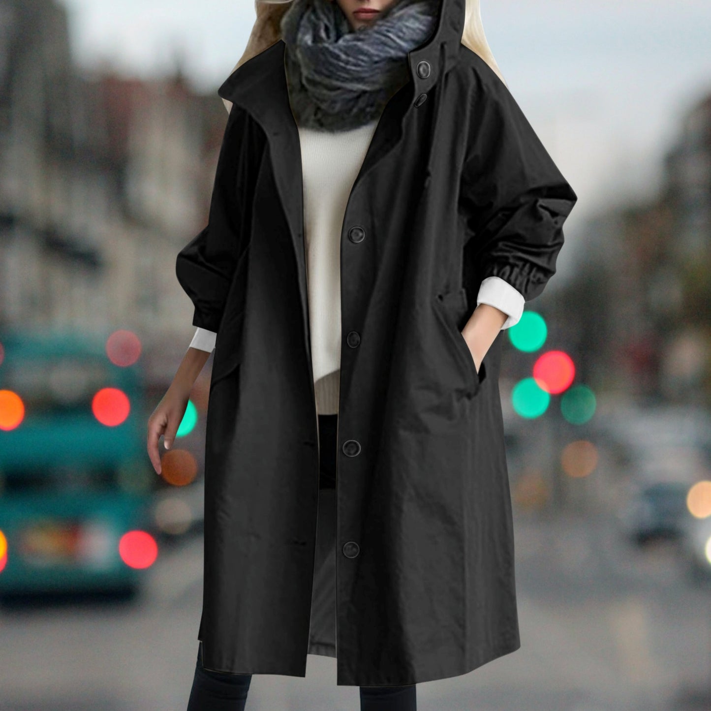 Manteau Femme Étanche avec Capuche