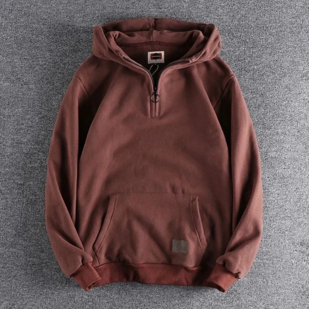 Sweat à capuche noir homme zippé sport