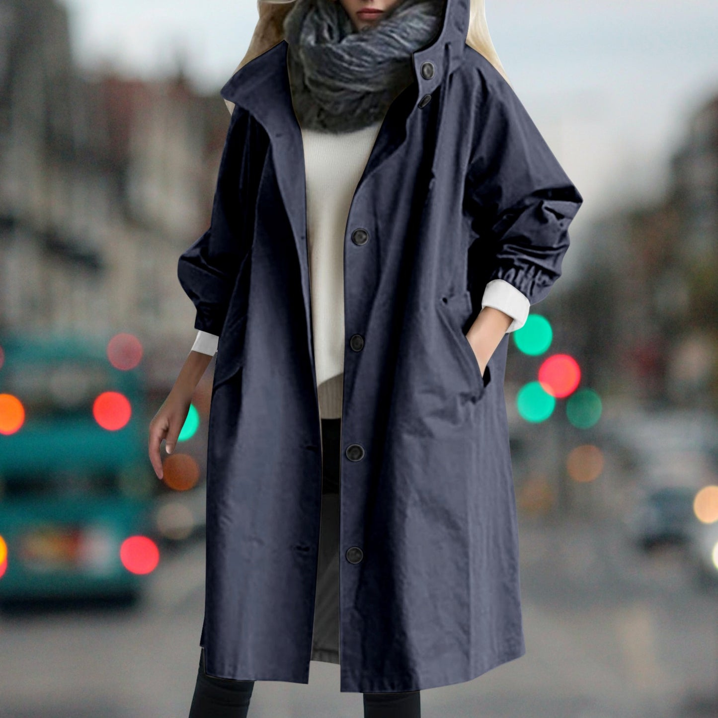 Manteau Femme Étanche avec Capuche