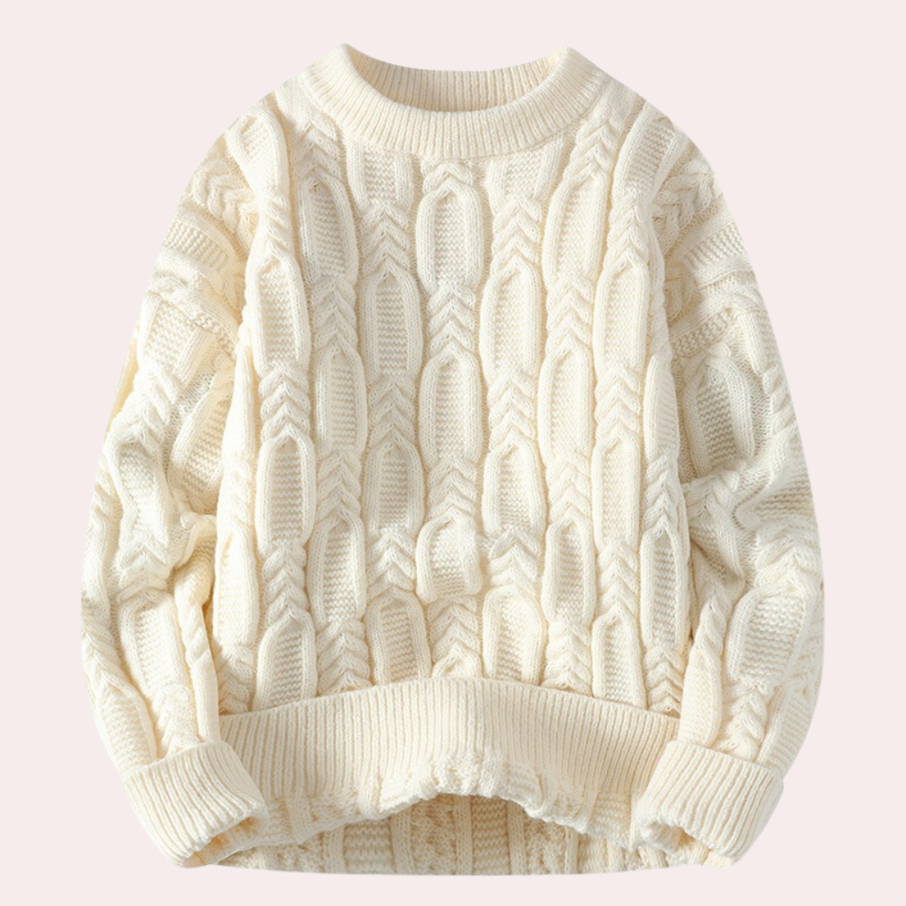 TIBERIU - Pull Tricoté Détendu pour Hommes