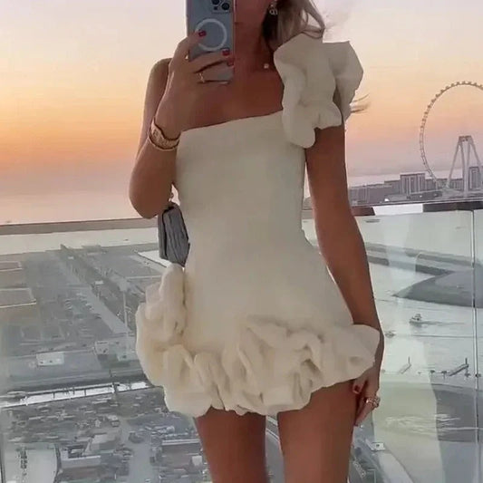 Robe Florale Courte Élégante pour Femme - LuxeStyle