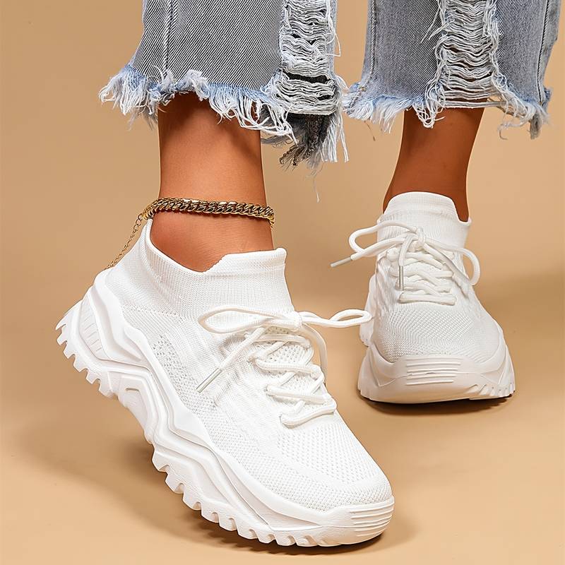 Baskets Femmes Blanc Respirantes - LuxeStyle