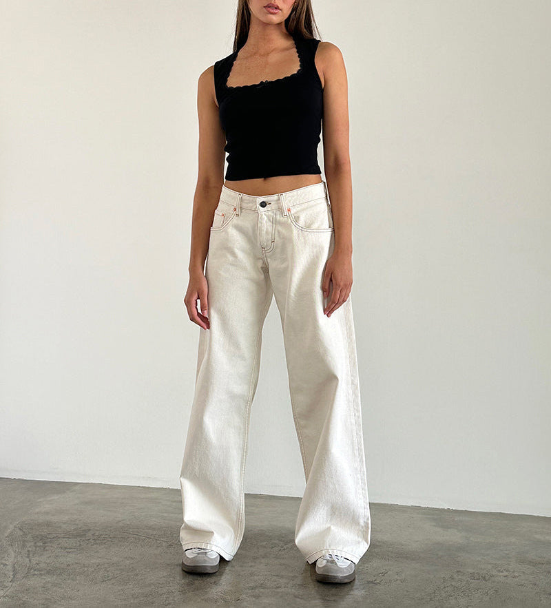 Jean Femme Décontracté Taille Élevée Relâché