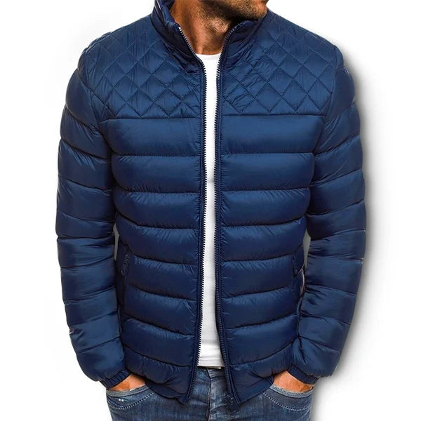 Veste parka épaisse homme noir à fermeture zip