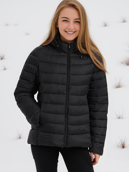 Veste Hiver Chic à Capuche pour Femme - LuxeStyle