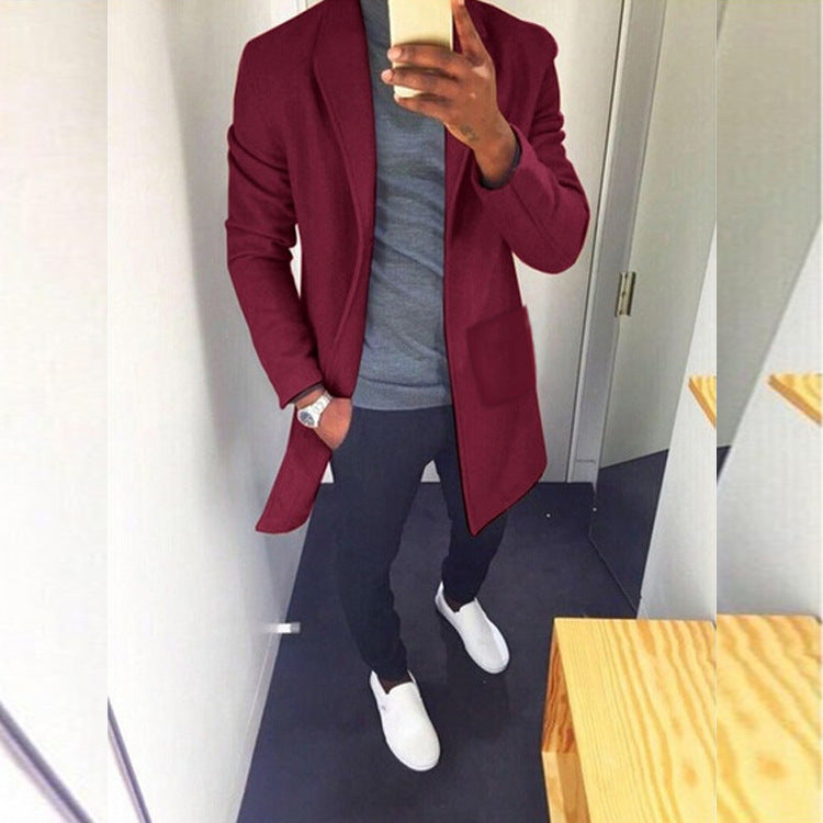 Manteau Imperméable Mi-Long Homme avec Ceinture pour Soirées Élégantes