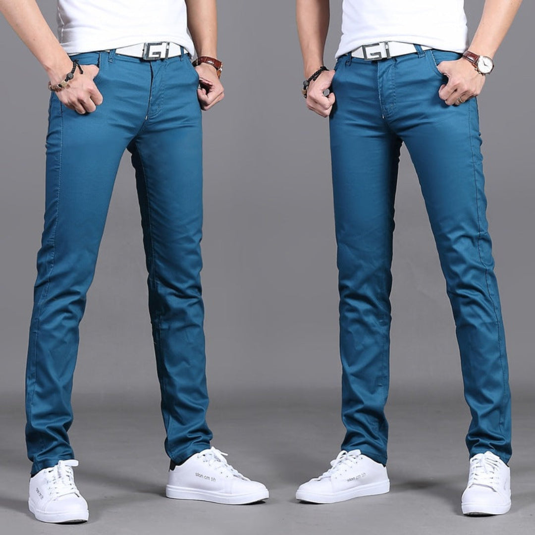 Pantalon Homme Élégant Taille Slim pour Travail ou Soirée