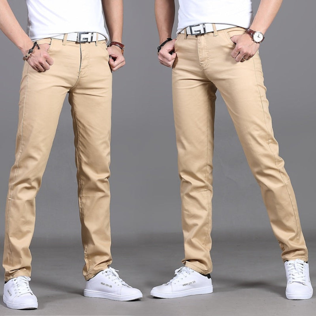 Pantalon Homme Élégant Taille Slim pour Travail ou Soirée