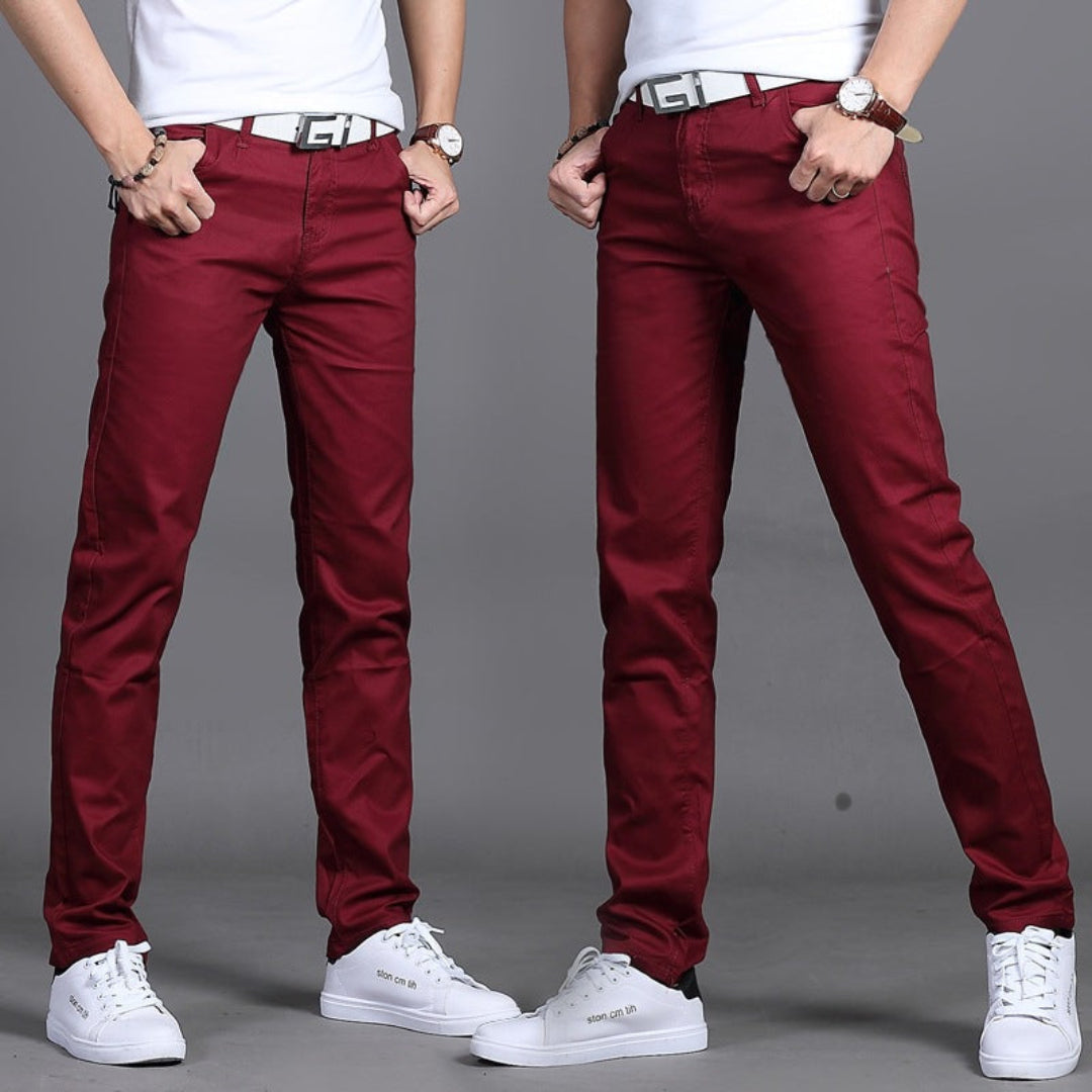 Pantalon Homme Élégant Taille Slim pour Travail ou Soirée