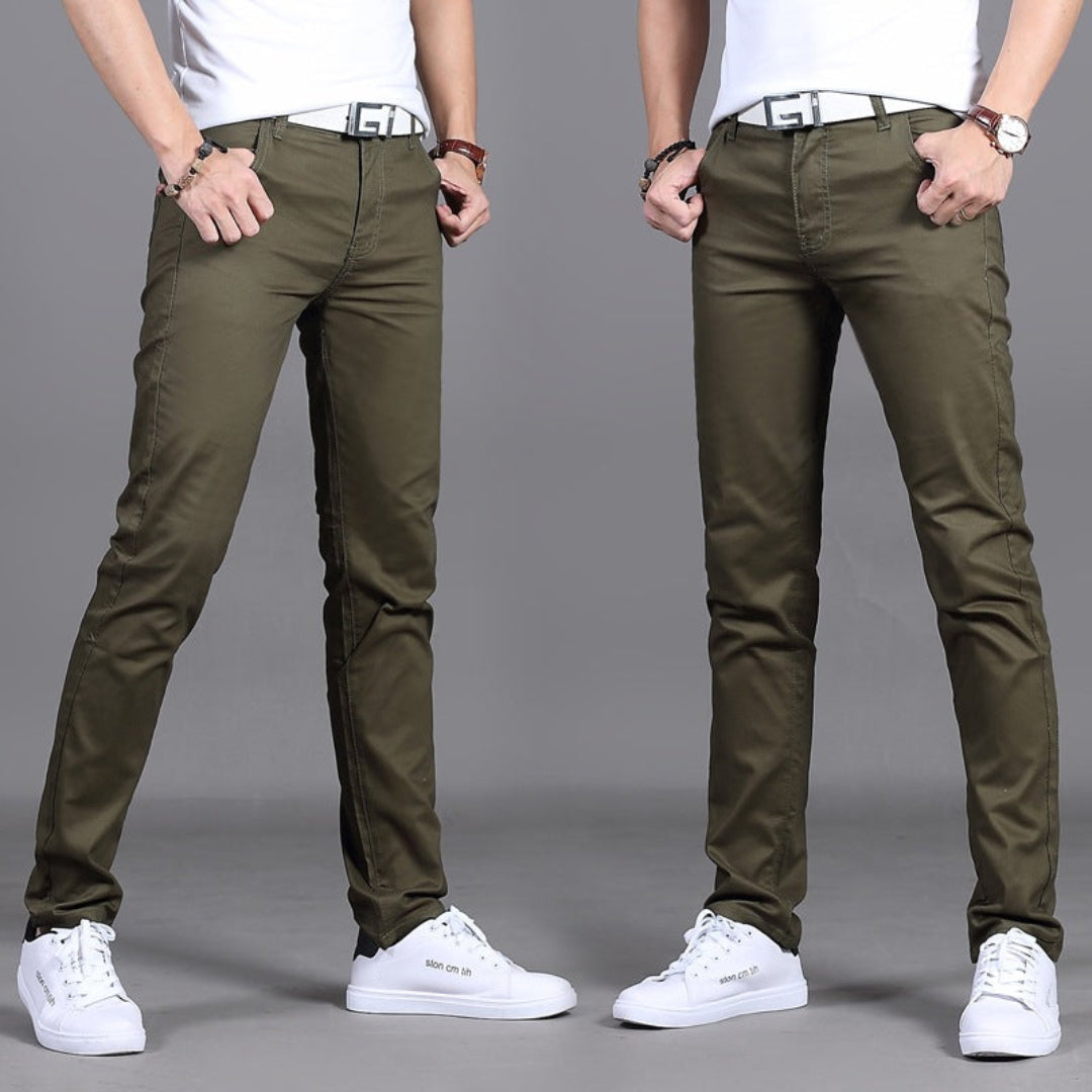 Pantalon Homme Élégant Taille Slim pour Travail ou Soirée