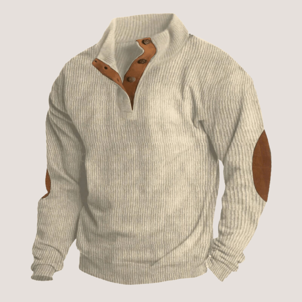 Pull Homme décontracté - Sweat à capuche en molleton avec détails cuir