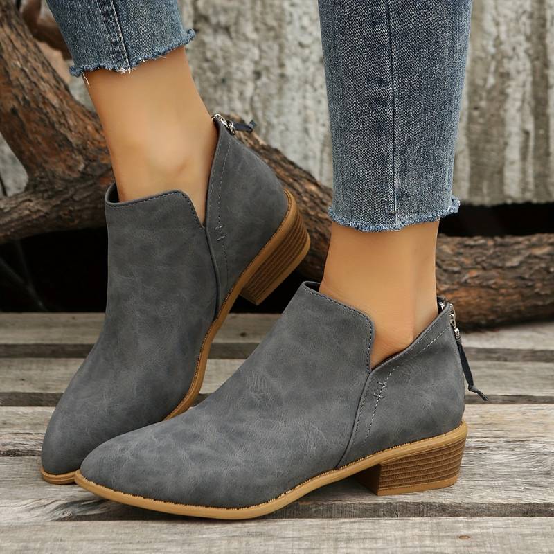 Bottines Femmes Vert Émeraude en Cuir Synthétique Talon Plat