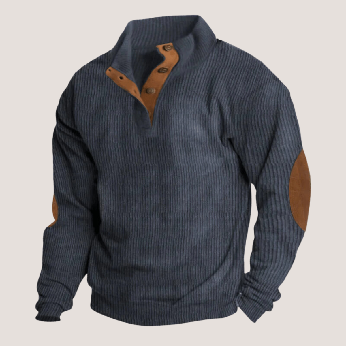 Pull Homme décontracté - Sweat à capuche en molleton avec détails cuir