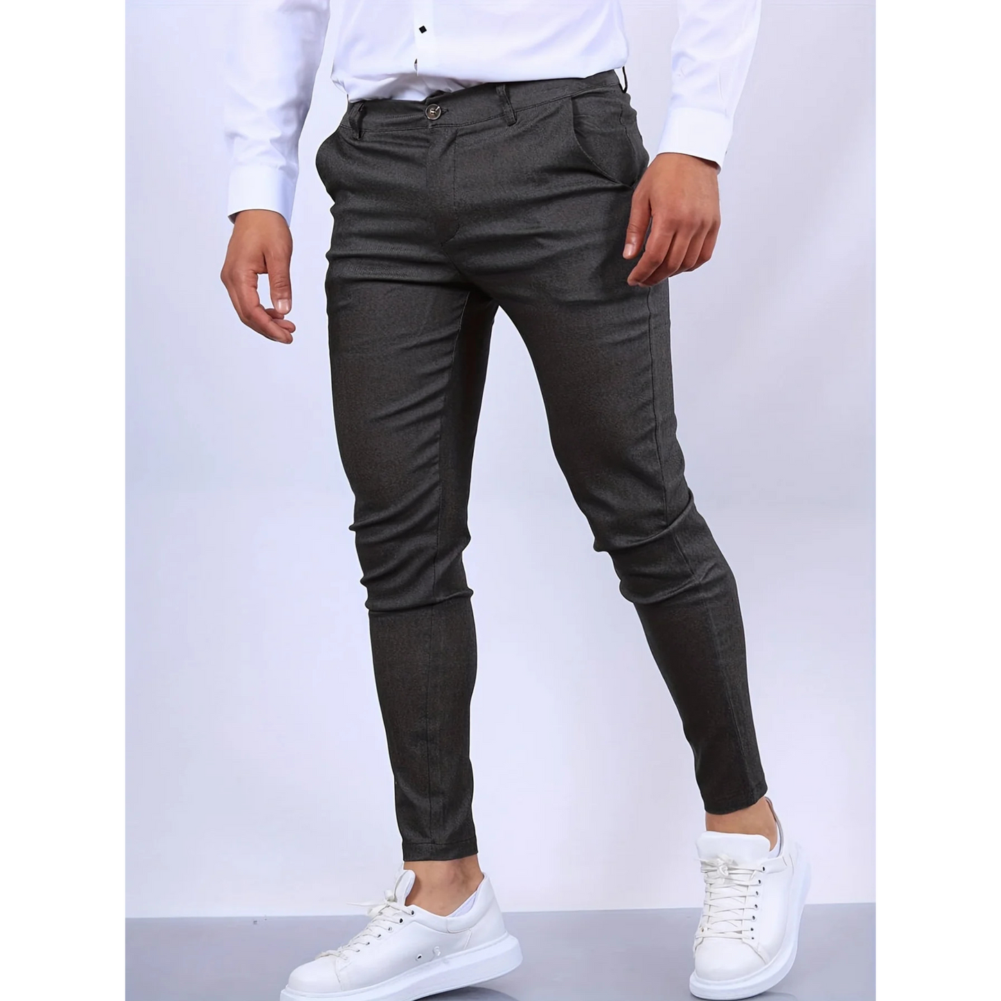 Pantalon Homme Élégant Taille Slim