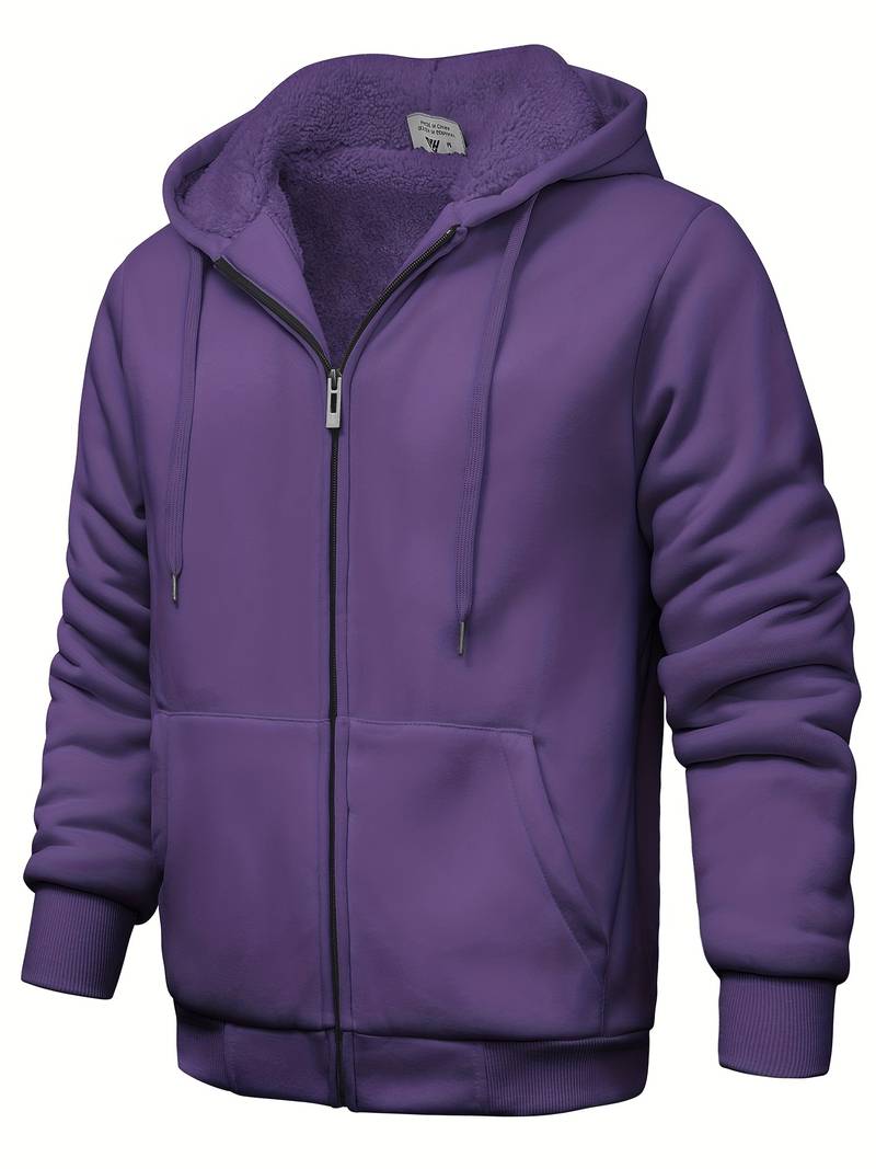 Sweat À Capuche Simple Zippé Pour Homme - Confortable Au Quotidien