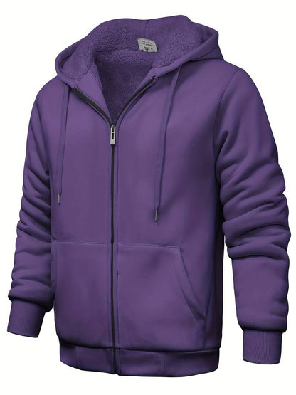 Sweat À Capuche Simple Zippé Pour Homme - Confortable Au Quotidien