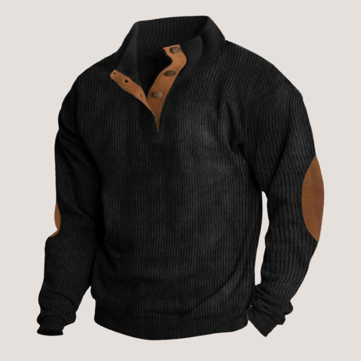 Pull Homme décontracté - Sweat à capuche en molleton avec détails cuir