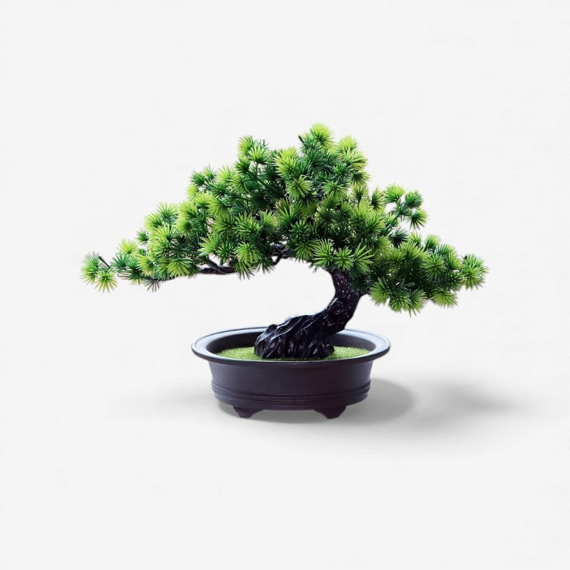 Bonsaï Décoratif Faux Végétal avec Pot Noir Moderne - LuxeStyle