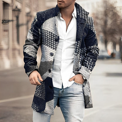 Manteau Homme Chic à Carreaux Détachable