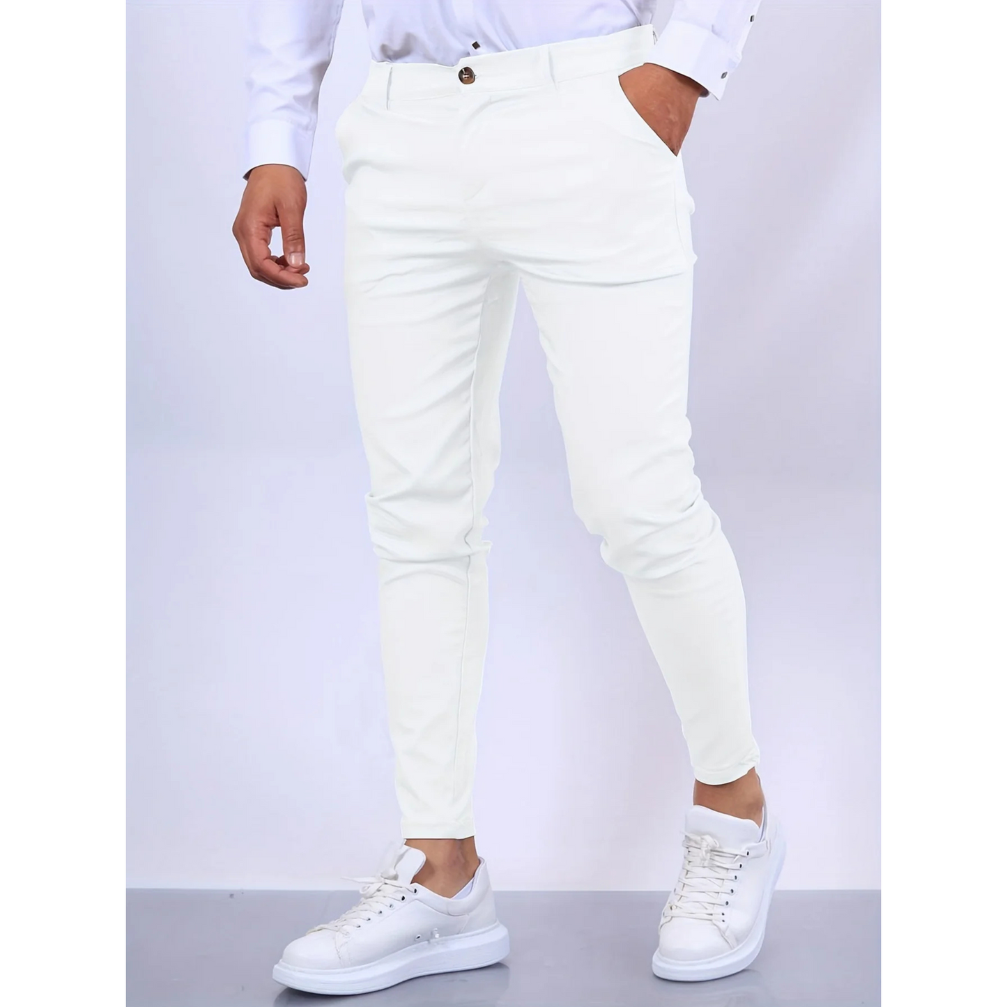 Pantalon Homme Élégant Taille Slim