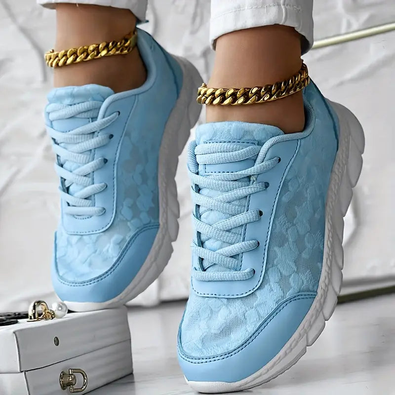 Baskets Femmes Blanc Brodées Élégantes
