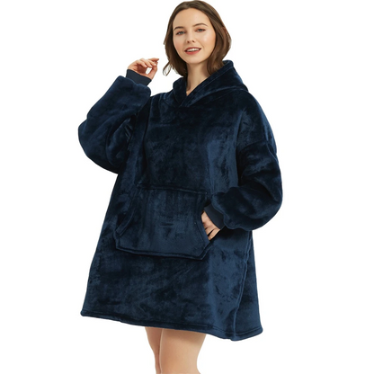 Sweat à Capuche Grande Taille Bleu Foncé Féminin