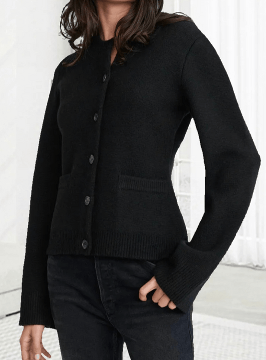 Cardigan En Cachemire Pour Femme Avec Boutons Et Poche | Manches Longues