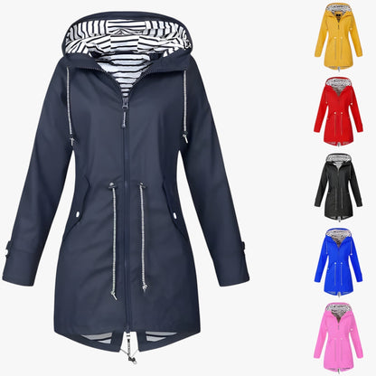 Veste étanche colorée pour femme, capuche incluse - LuxeStyle