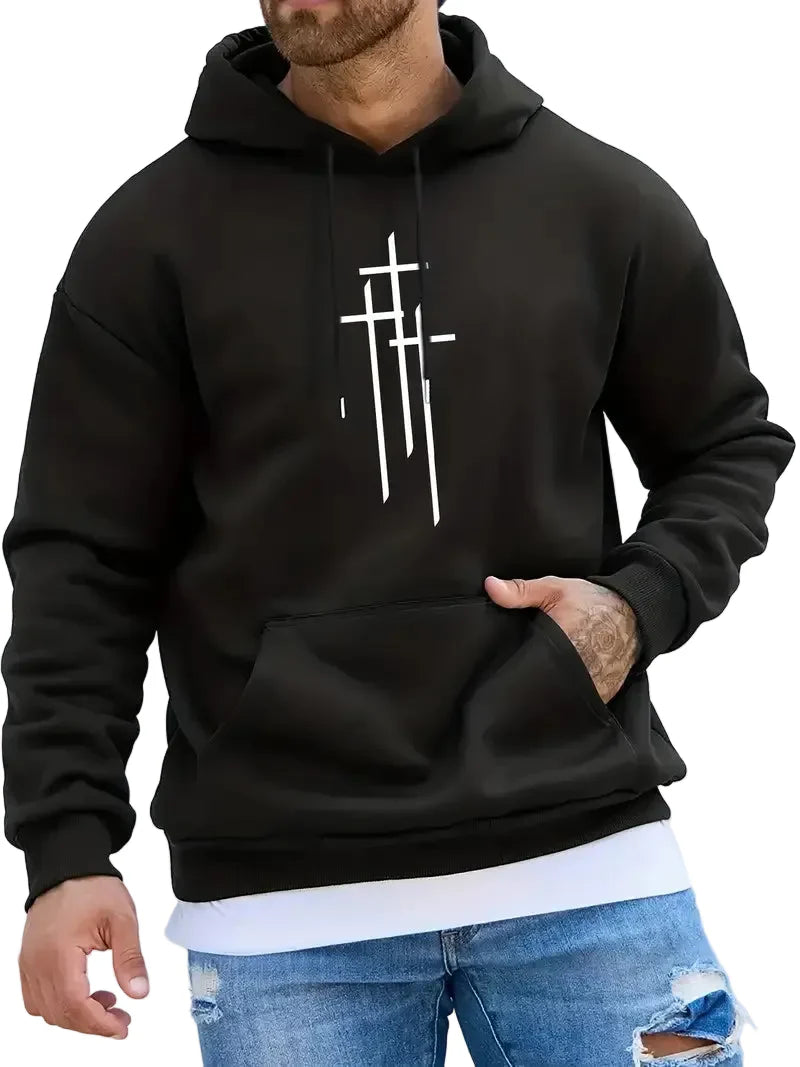Sweat à Capuche Croix Casual pour Homme