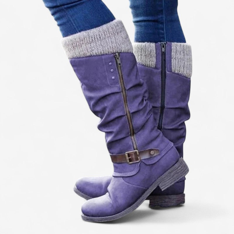 Bottes Hauts Talons Élégantes à Fermeture Éclair