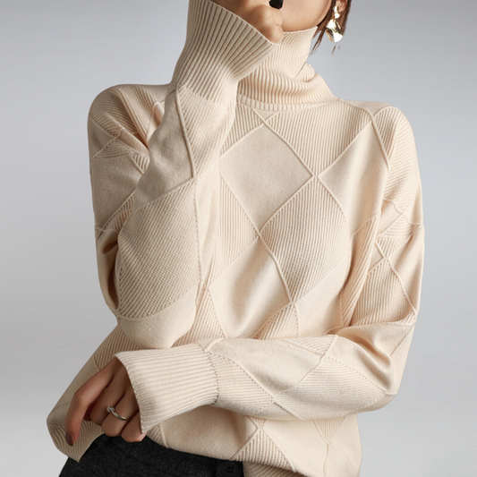 Pull Femme Col Roulé Cachemire Luxe Élégant - LuxeStyle