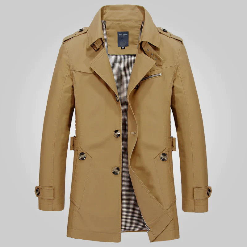 Hugo™ – Manteau Homme Élégant en Trench Long Confortable et Polyvalent