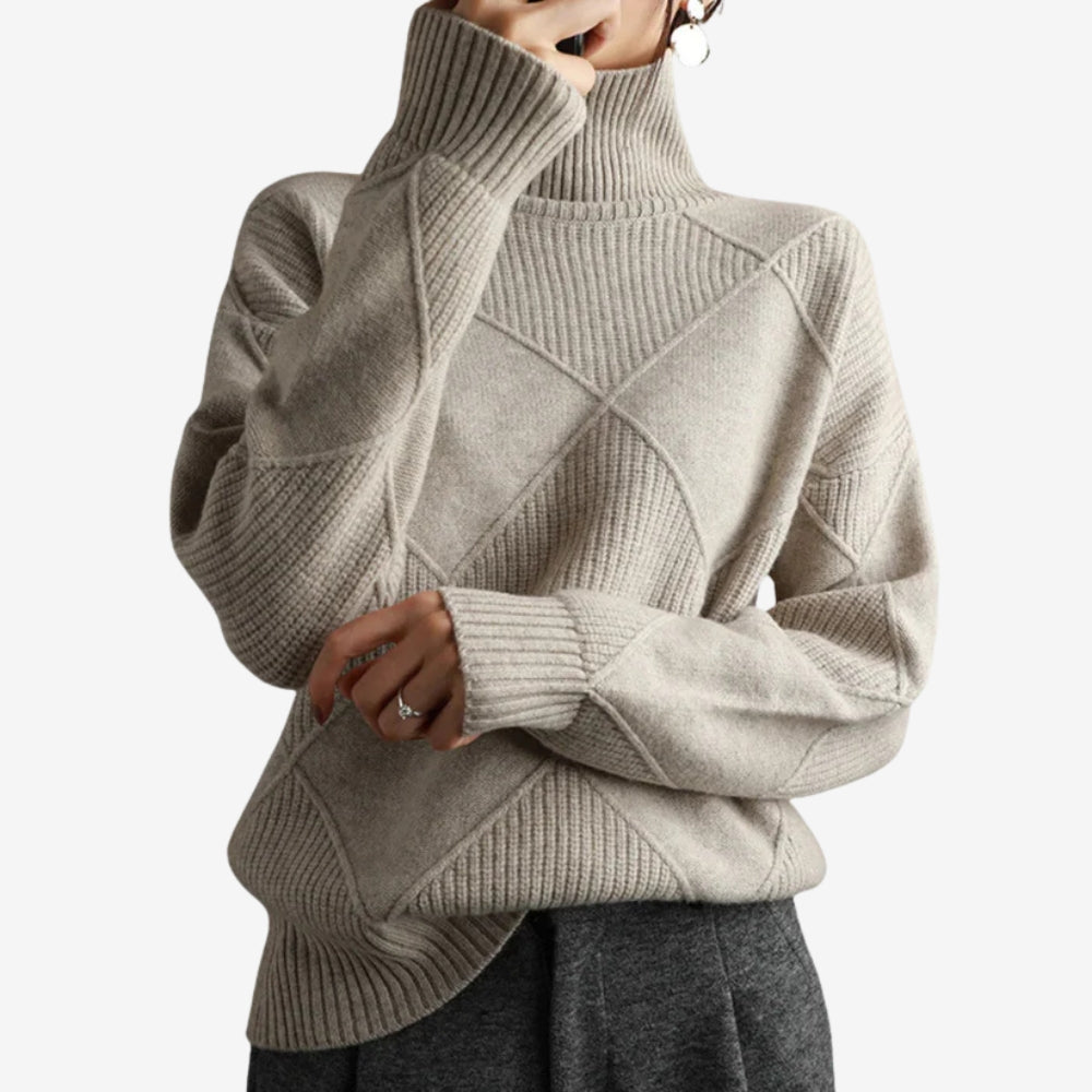 Pull Femme Confortable Col Roulé