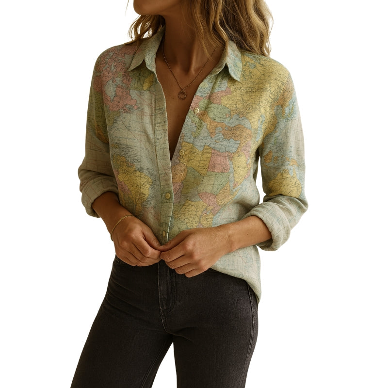 Blouse Féminine à Manches Longues Élégante