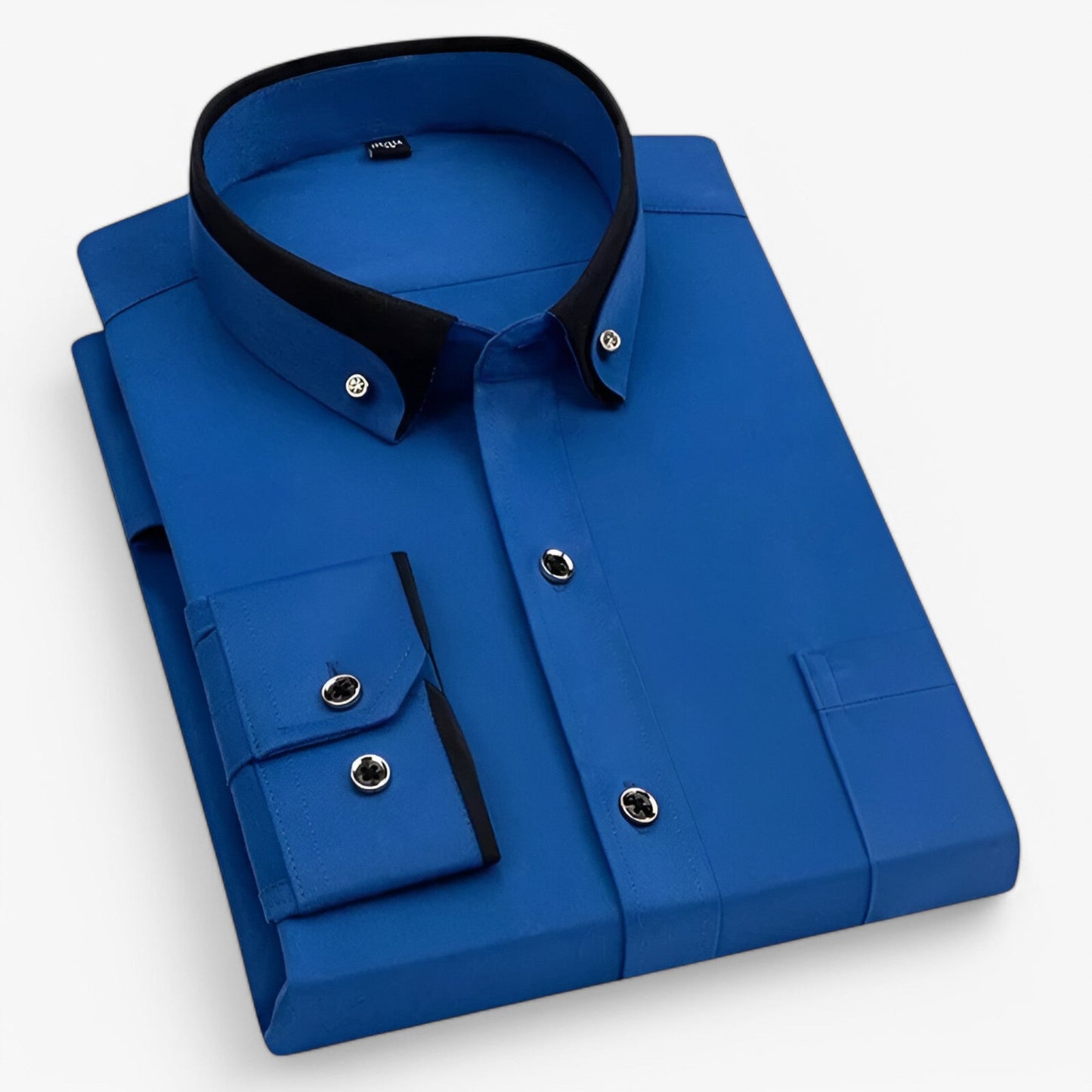 Chemise Homme Décussée Col Contrasté Décontractée