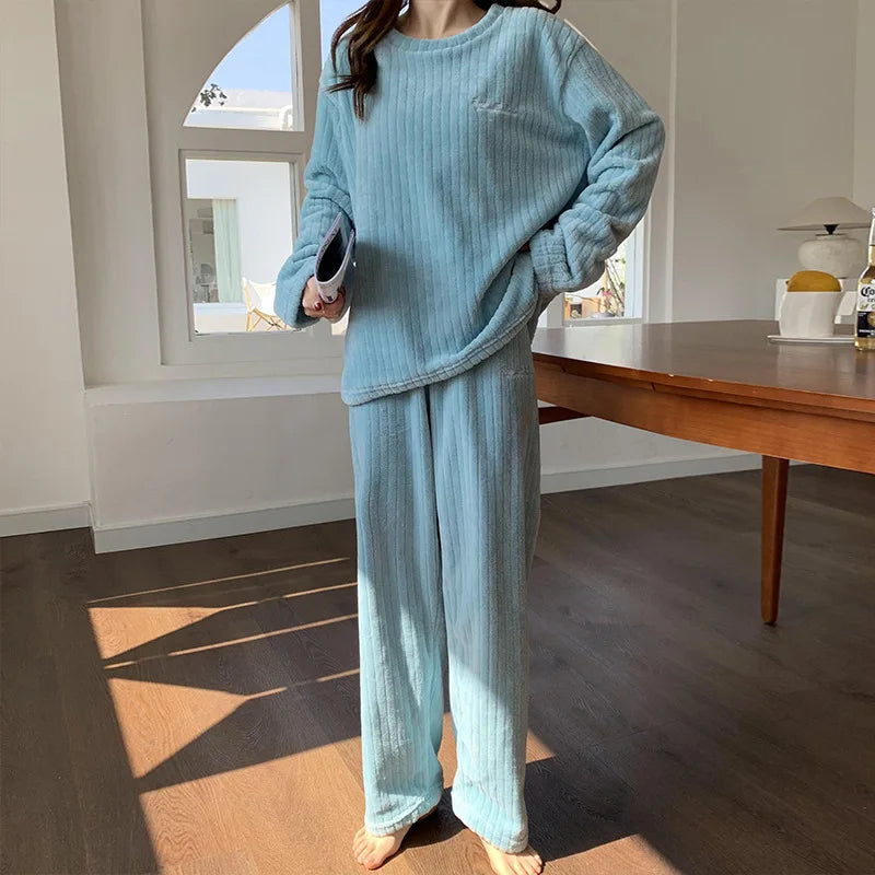 Pyjama Femme Hiver Confort avec Manches Longues