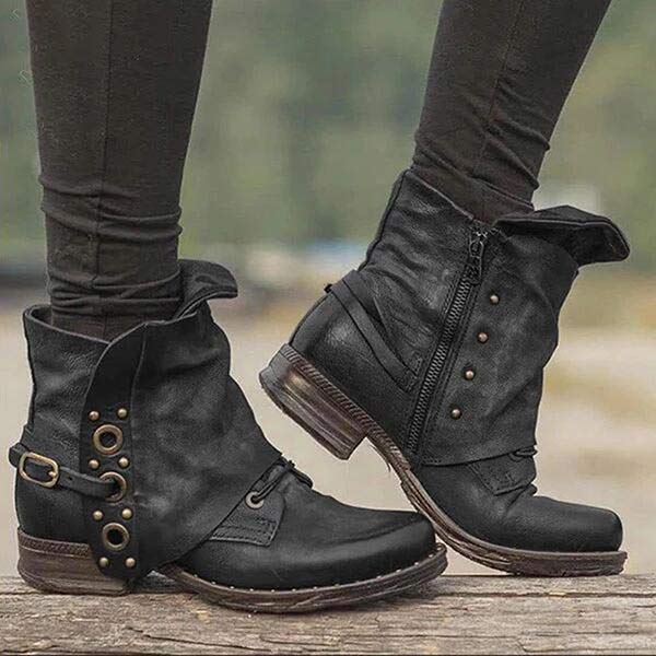 Bottines Chic à Talon avec Fermeture Éclair Côté