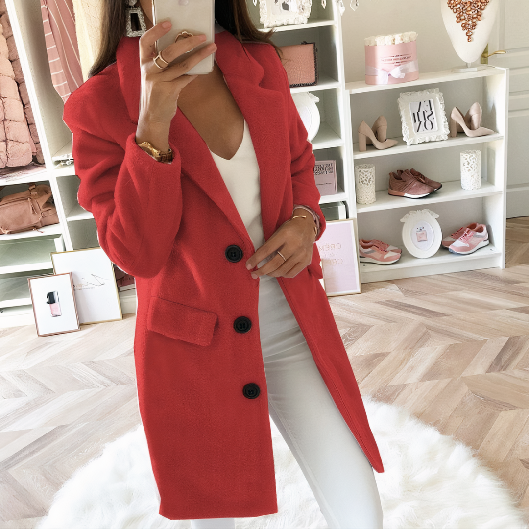 Manteau Femme Élégant Long Noir