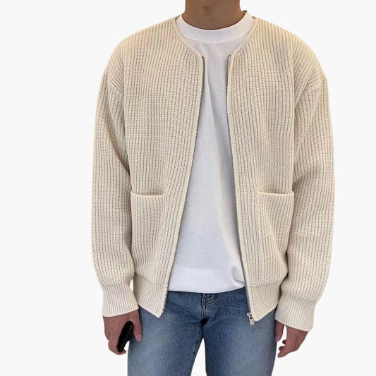 Gilet Maille Cachemire Beige Homme - LuxeStyle