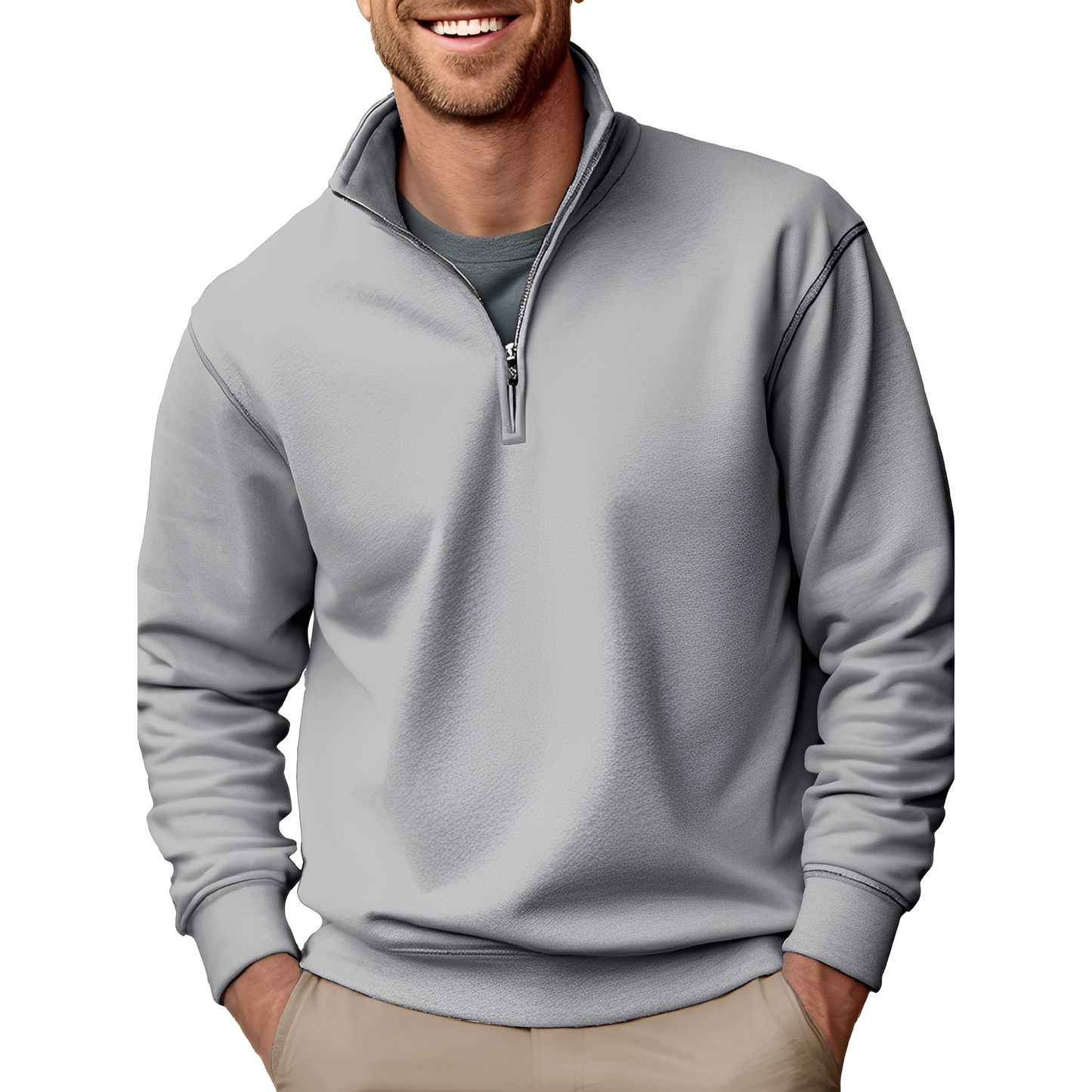 Pull Élégant Zippé Homme Pour Tous Les Jours