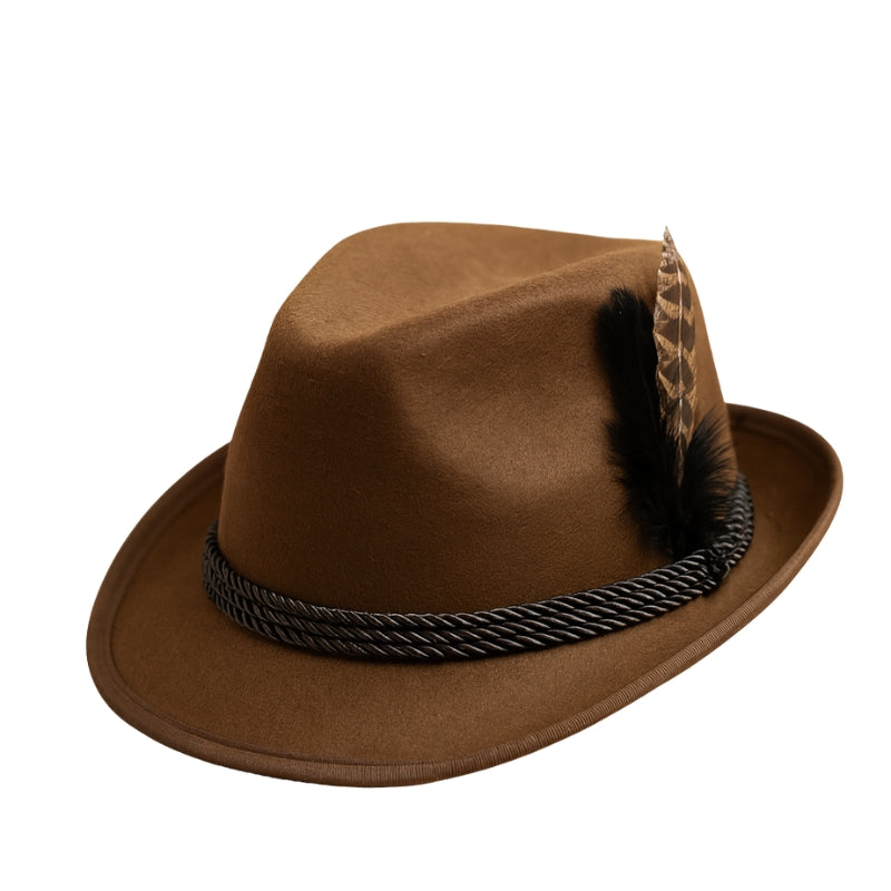 Chapeau de Fête Allemand Traditionnel avec Plume Colorée