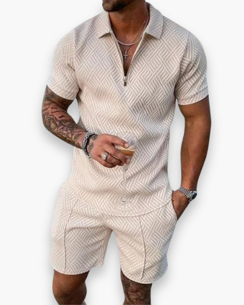 Tenue Homme Été Léger - Ensemble Polo et Short Décontracté