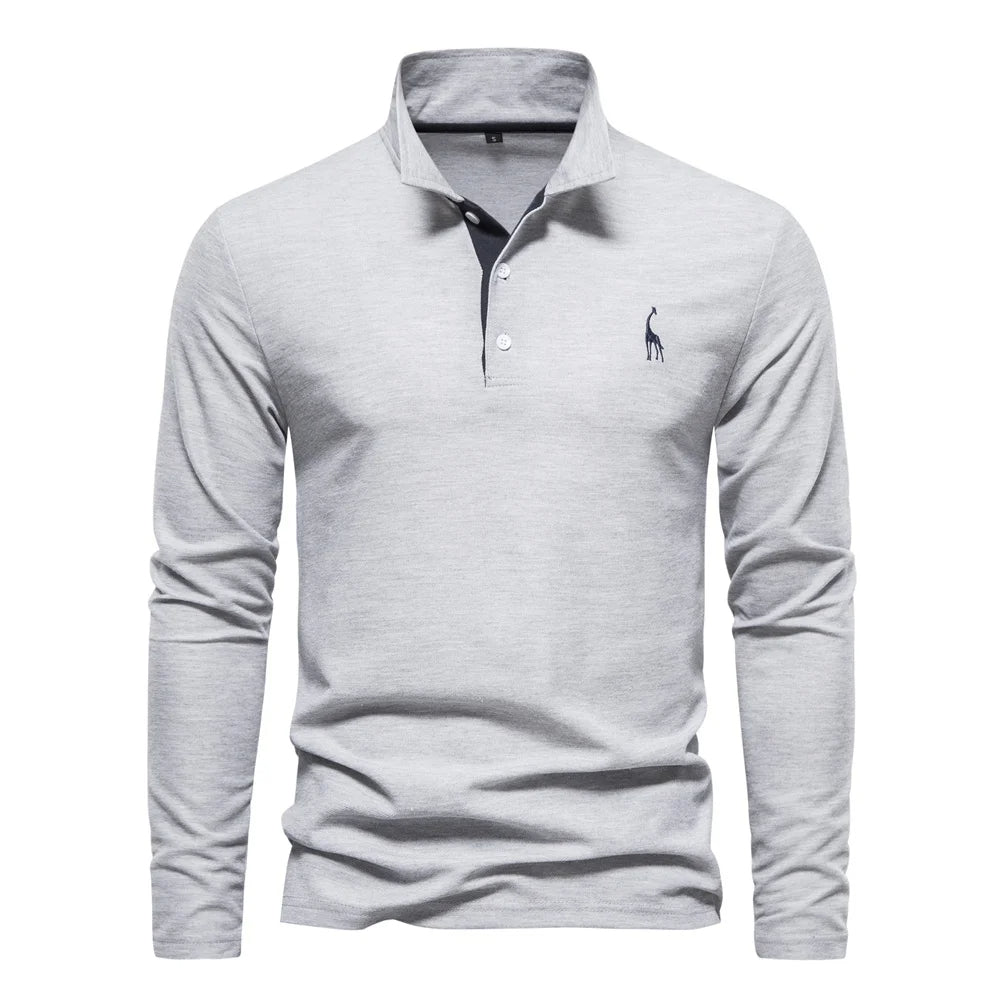 Elegancio™ – Polo Homme Manche Longue Élégance et Confort Durable