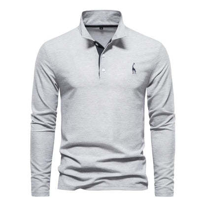 Elegancio™ – Polo Homme Manche Longue Élégance et Confort Durable