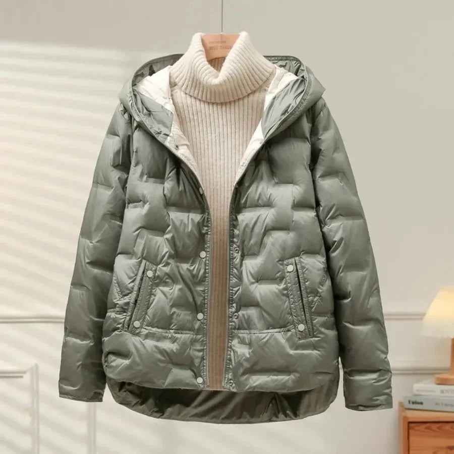 Veste Douillette pour Femme avec Fermeture Éclair et Col Montant