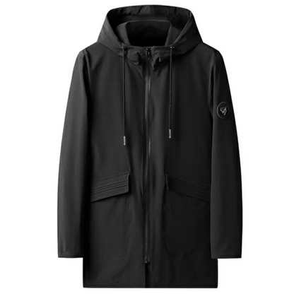 Veste Longue Homme Hiver Noir Élégant